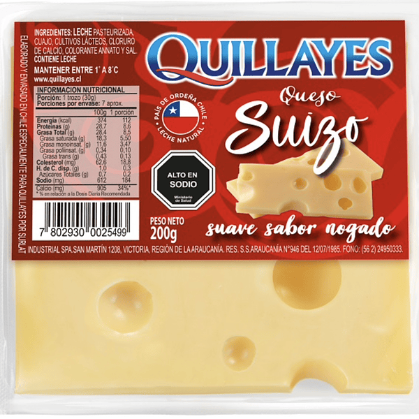 [1800] Queso Suizo Quillayes 200 G