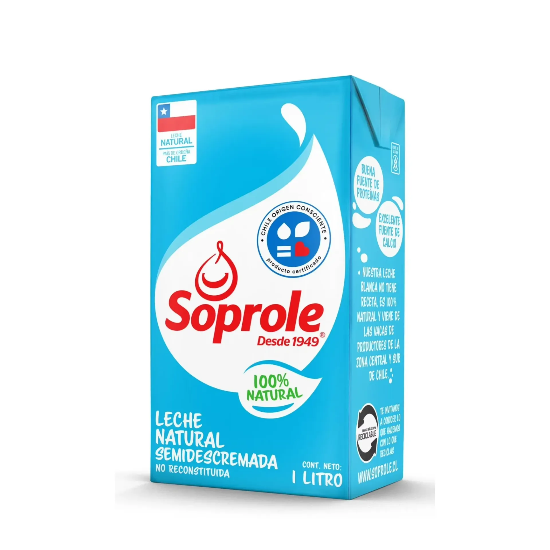 Leche Semi Descremada Soprole 1 Lt