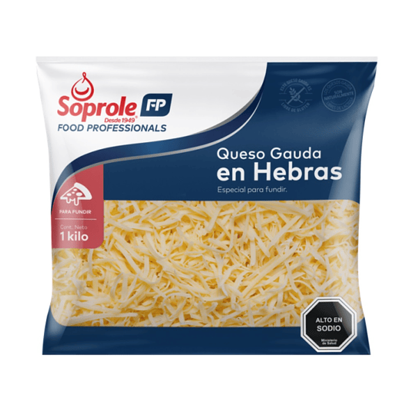 Queso Gauda En Hebras Soprole Kg